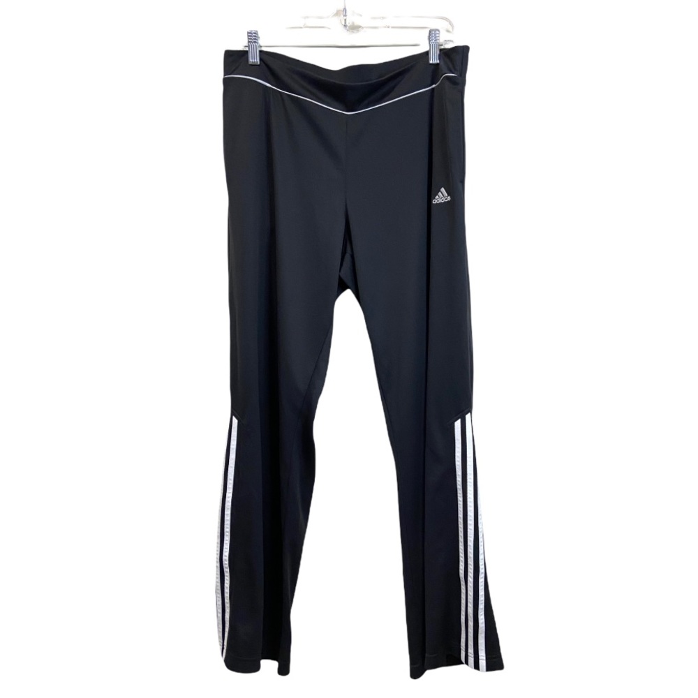 Adidas Women's Size Large Black Athletic Pants Stripe Leg
